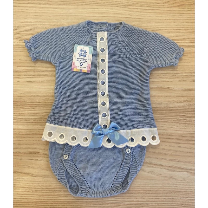 Conjunto braguita tira bordada