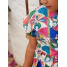 Vestido estampado niña con adornos de lazo en el pecho  Colección primavera-verano 2025 de la marca española José Varón
