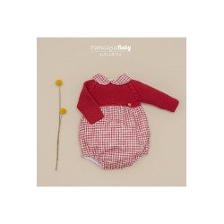 Pelele cuadros granate