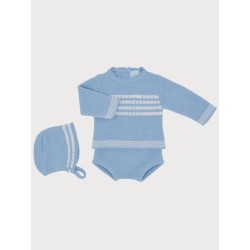 Conjunto polaina con capota azulado de la marca española Sardon