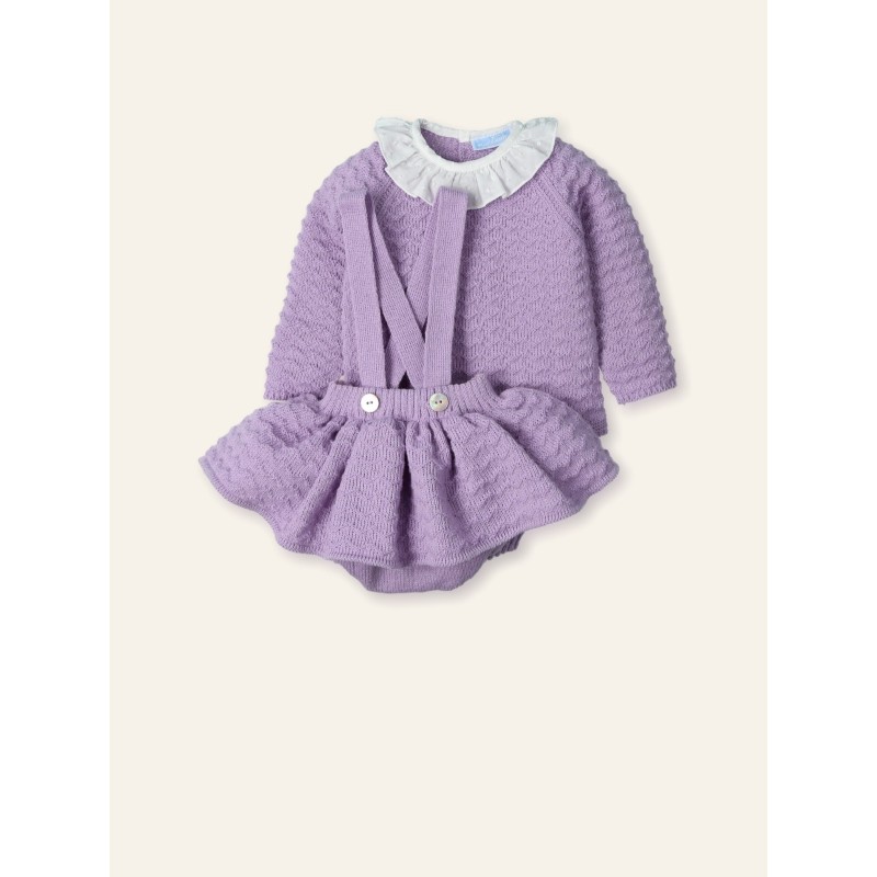 Jersey y culotte faldita punto cuello plumeti