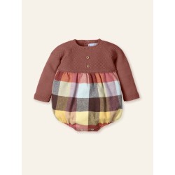 Pelele punto y tejido cuadros