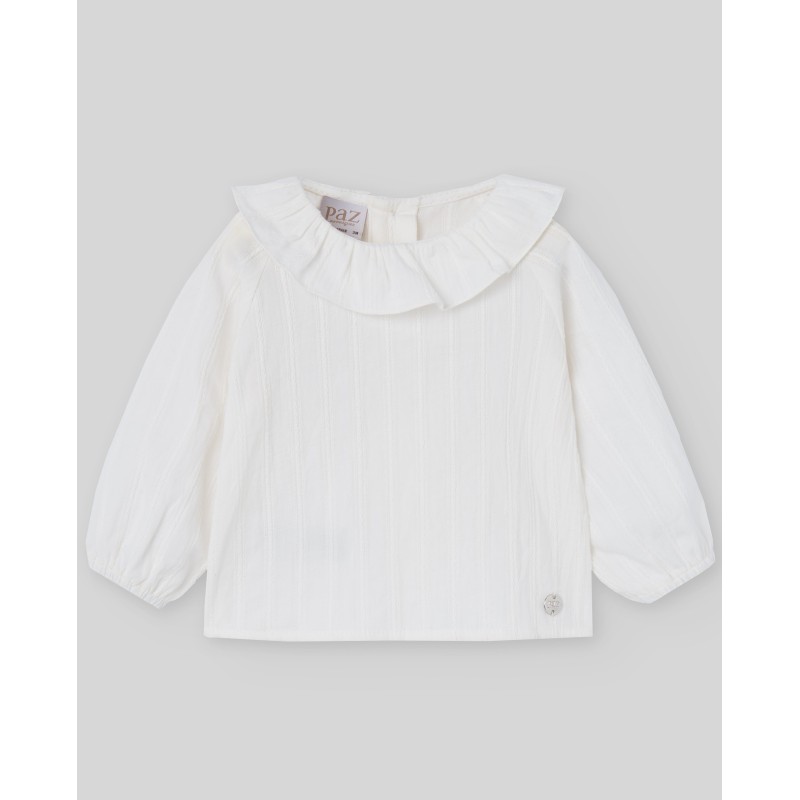 Camisa Jaquard entredos niña "violeta" de la marca española Paz Rodríguez