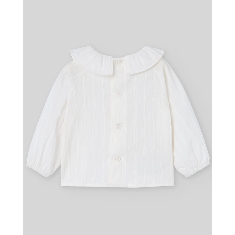 Camisa Jaquard entredos niña "violeta" de la marca española Paz Rodríguez