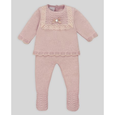 Conjunto jubón con polaina rosa