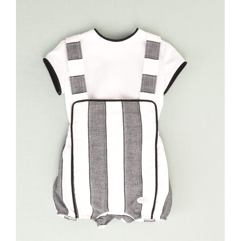Conjunto rayas negras y blancas bebe 2p  Colección primavera-verano 2025 de la marca española José Varón