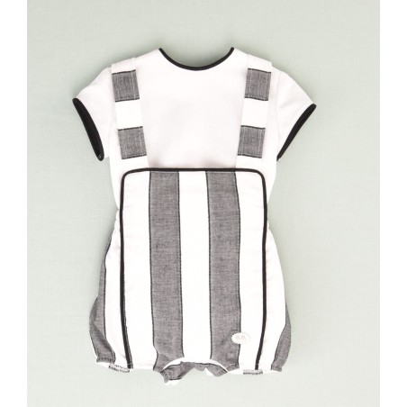Conjunto rayas negras y blancas bebe 2p  Colección primavera-verano 2025 de la marca española José Varón