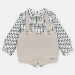 Conjunto peto marrón botones