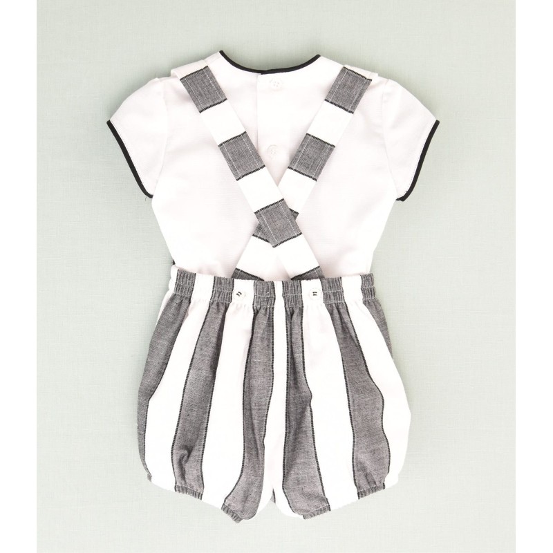 Conjunto rayas negras y blancas bebe 2p  Colección primavera-verano 2025 de la marca española José Varón