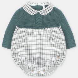 Pelele punto y tela de cuadros