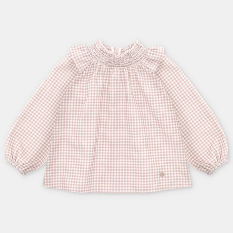 Blusa tela cuadros niña