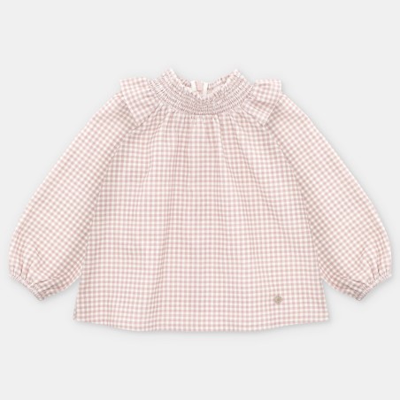 Blusa tela cuadros niña