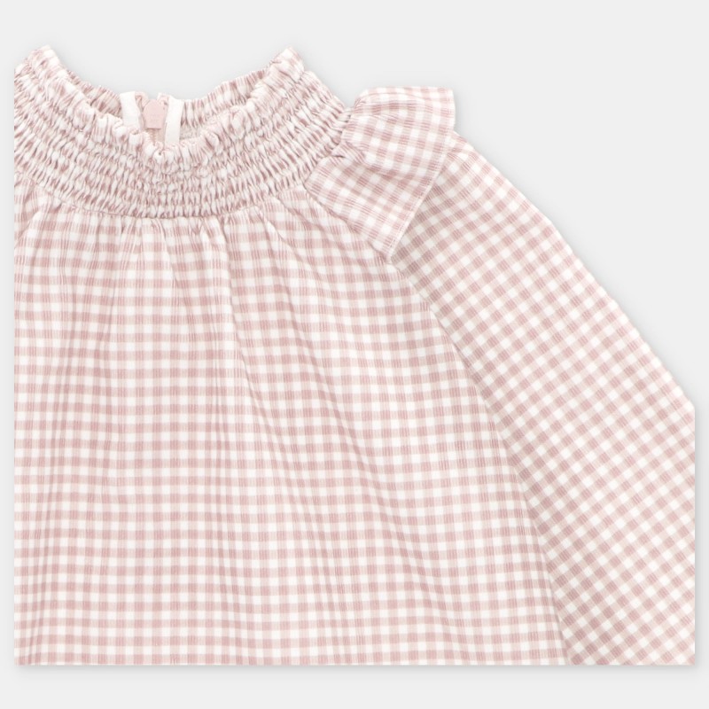 Blusa tela cuadros niña