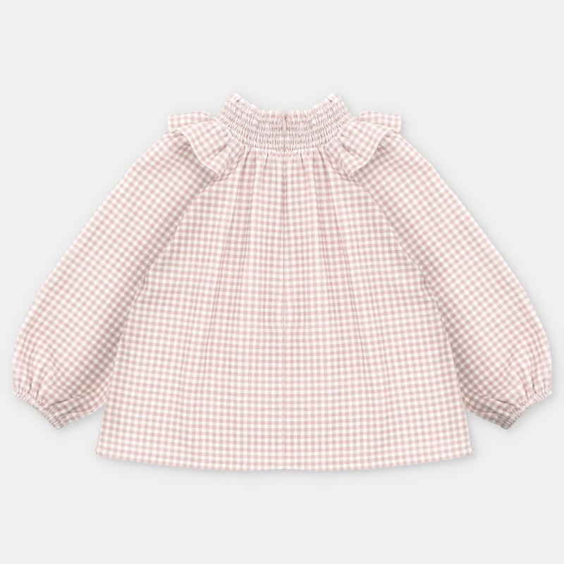 Blusa tela cuadros niña