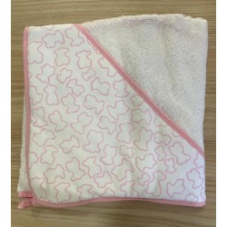 Capa de baño oso rosa 80x80