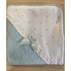 Capa de baño moña azul 80x80