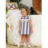 Vestido rayas negras y blancas bebe con detalle volante 2p  Colección primavera-verano 2025 de la marca española José Varón
