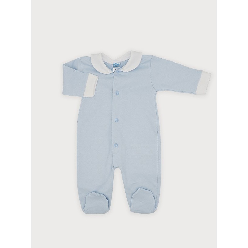 Pijama celeste cuello