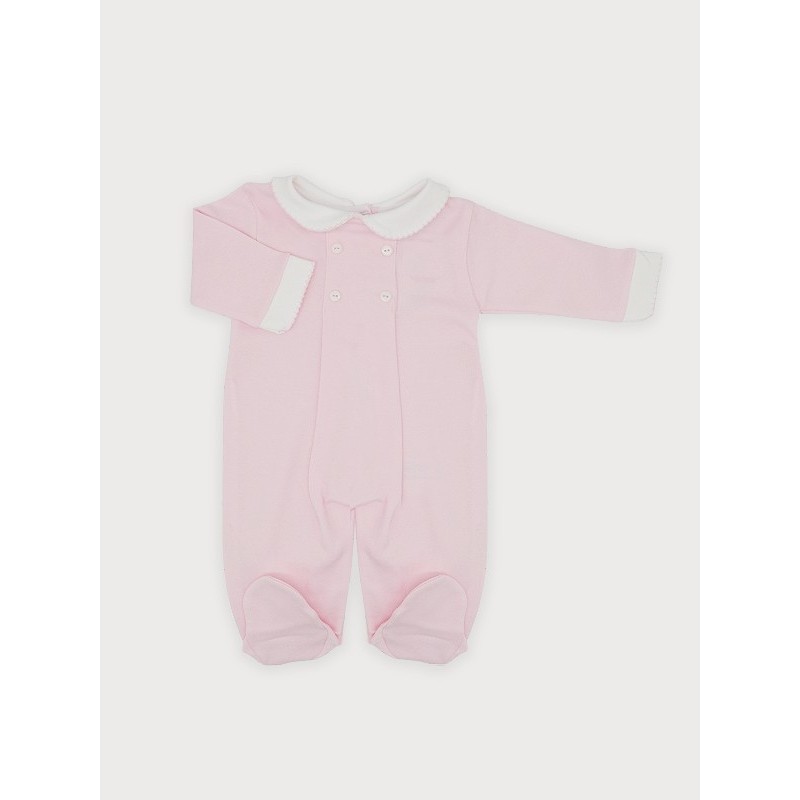 Pijama rosa cuello