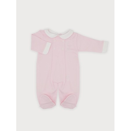 Pijama rosa cuello