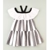 Vestidos rayas negras  y blancas niña  Colección primavera-verano 2025 de la marca española José Varón