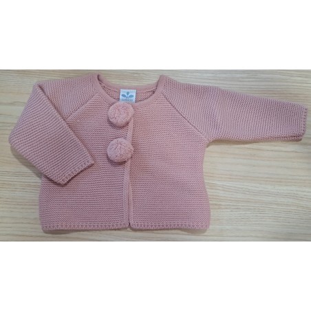 Chaqueta punto bobo pompones
