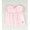 Blusa y braga vichy rosa bebe niña  Colección privamera-verano 2025 de la marca española José Varón