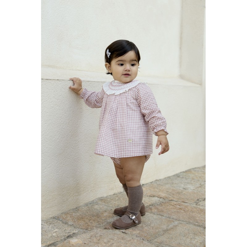 Jesusito vichy rosa cuello  ingles de la marca española Martin Aranda