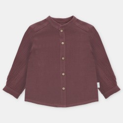 Camisa sin cuello malva de la marca española Martin Aranda