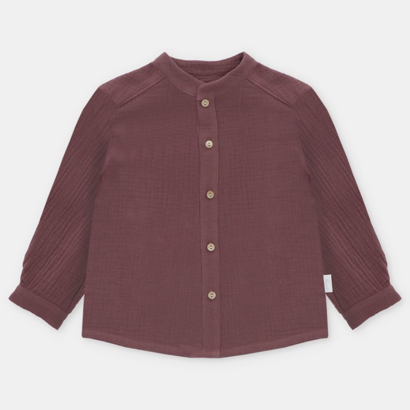 Camisa sin cuello malva de la marca española Martin Aranda