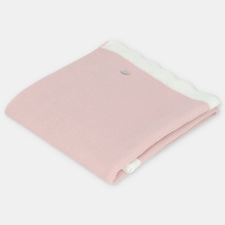 Toca rosa borde blanco