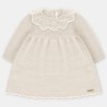 Vestido punto con cuello filo blanco