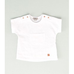 Blusa lino blanca niño  Colección primavera-verano 2025 de la marca española José Varón