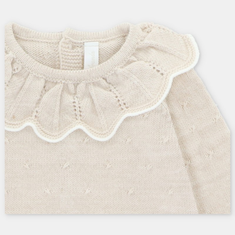 Pelele punto con cuello filo blanco