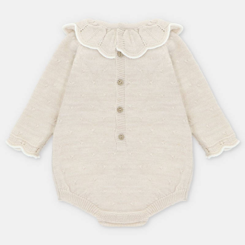 Pelele punto con cuello filo blanco