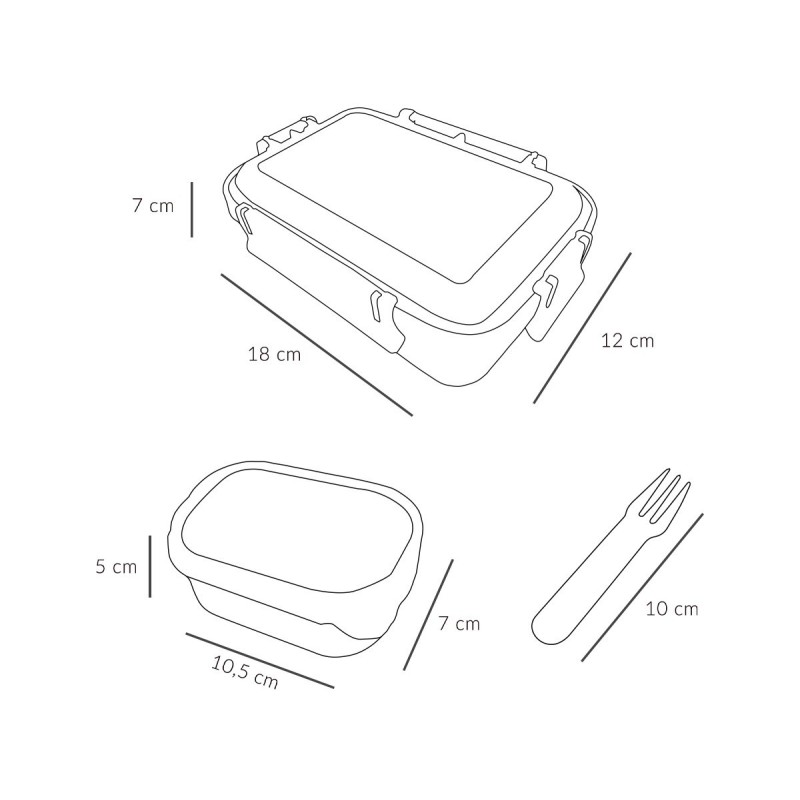 Caja almuerzo tres cerditos 900 ml