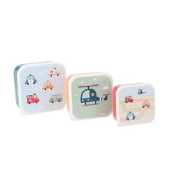 Set tres cajas almuerzo coches