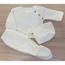 Conjunto tres piezas gorro polainas