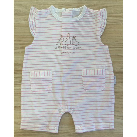 Pelele bebe niña corto rayas