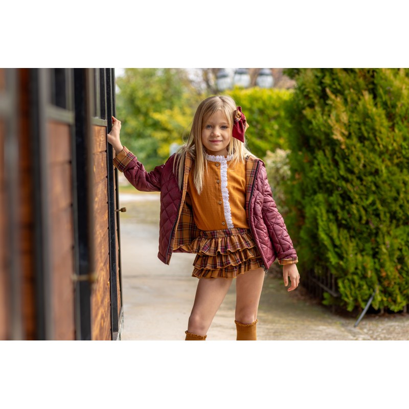 Braga volantes vichy mostaza