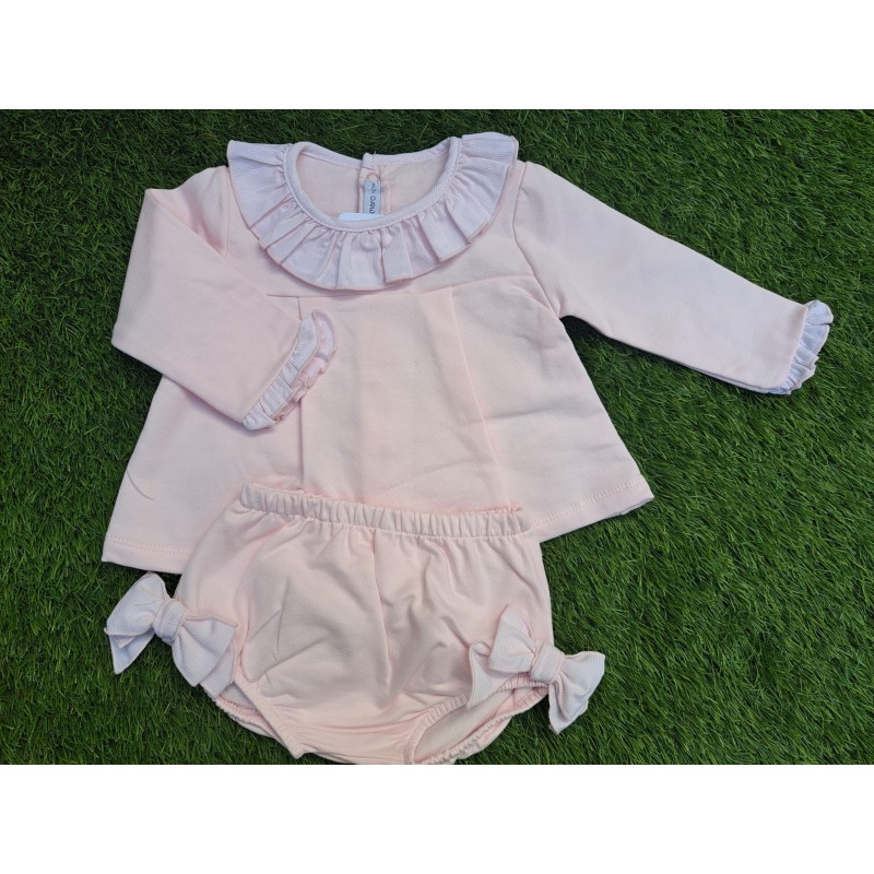 Conjunto pololo rosa cuello