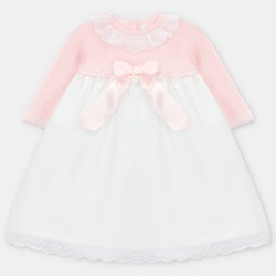 Vestido Faldón punto y tela rosa y blanco de la marca española Martin Aranda