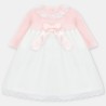 Vestido Faldón punto y tela rosa y blanco de la marca española Martin Aranda