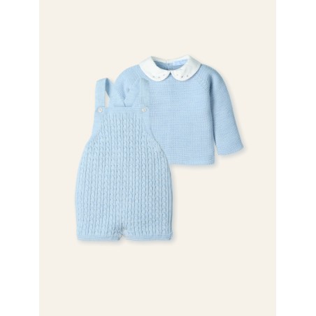 Peto con jersey trencitas con cuello bordado