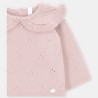 Jersey punto niña cuello bordado
