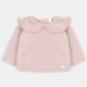 Jersey punto niña cuello bordado