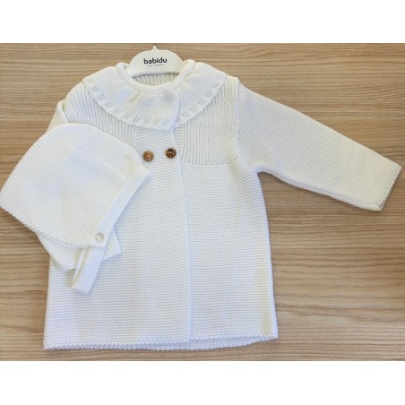 Abrigo blanco capota babidu