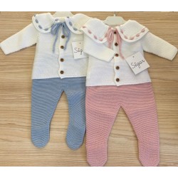 Conjunto dos piezas polaina cuello con lazo