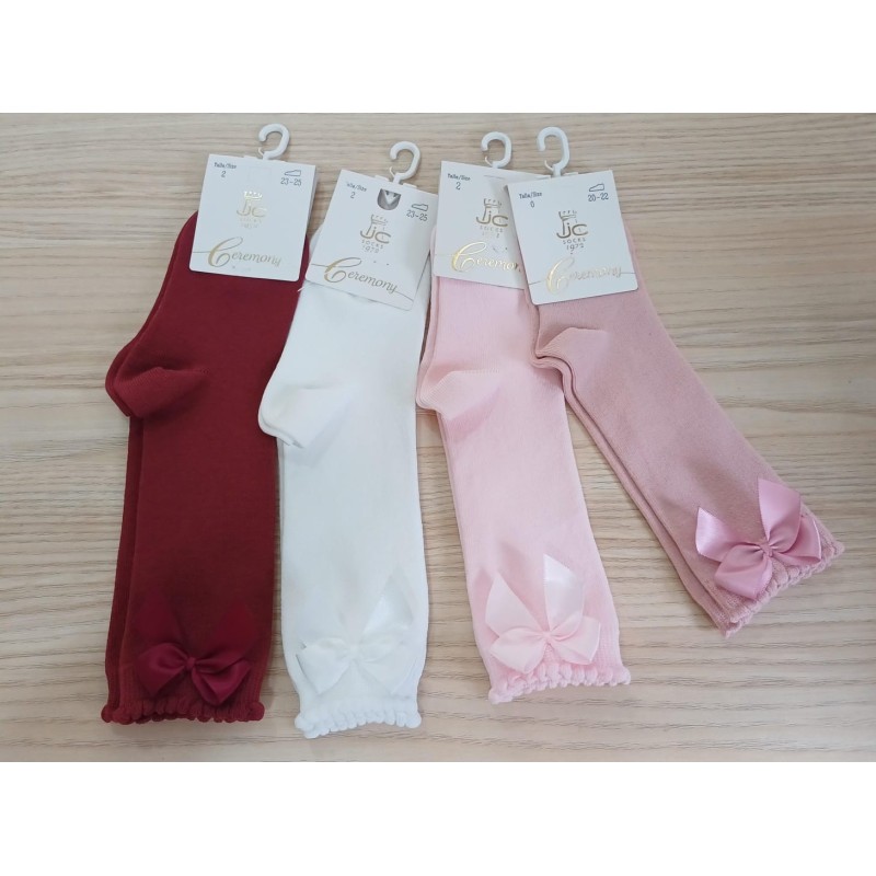 calcetin liso alto con lazo JC