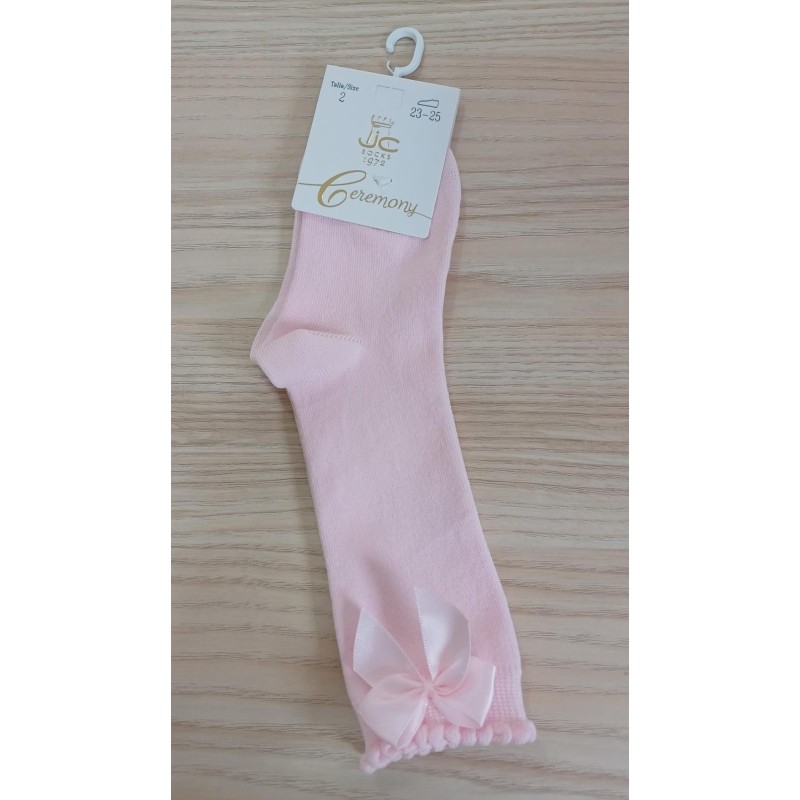 calcetin liso alto con lazo JC